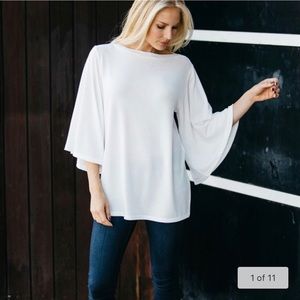 Boatneck Flutter Sleeve Top